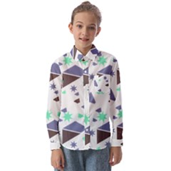 Seamless Pattern Geometric Texture Kids  Long Sleeve Shirt