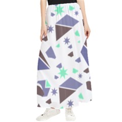 Seamless Pattern Geometric Texture Maxi Chiffon Skirt by Ravend