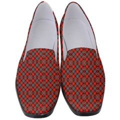 Red Diagonal Plaids Women s Classic Loafer Heels by ConteMonfrey