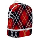Black, red, white diagonal plaids Zip Bottom Backpack View2