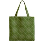 Discreet Green Tea Plaids Zipper Grocery Tote Bag