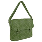 Discreet Green Tea Plaids Buckle Messenger Bag