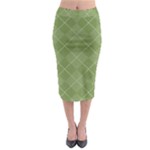 Discreet Green Tea Plaids Midi Pencil Skirt