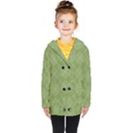 Discreet Green Tea Plaids Kids  Double Breasted Button Coat