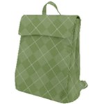 Discreet Green Tea Plaids Flap Top Backpack