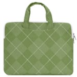 Discreet Green Tea Plaids MacBook Pro 13  Double Pocket Laptop Bag
