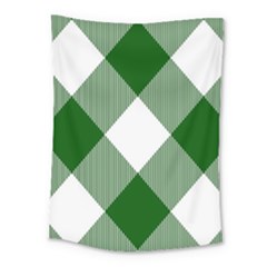 Green And White Diagonal Plaids Medium Tapestry by ConteMonfrey