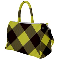 Black And Yellow Plaids Diagonal Duffel Travel Bag by ConteMonfrey