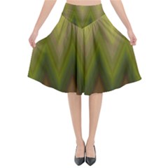 Zig Zag Chevron Classic Pattern Flared Midi Skirt by Celenk