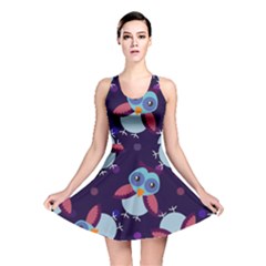 Owl Pattern Background Reversible Skater Dress by Wegoenart