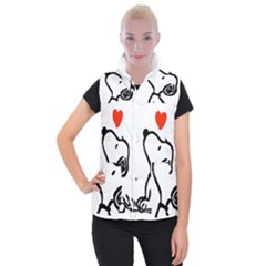 Snoopy Love Women s Button Up Vest by Jancukart