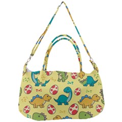 Seamless Pattern With Cute Dinosaurs Character Removal Strap Handbag by Wegoenart