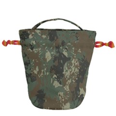 Camouflage-splatters-background Drawstring Bucket Bag by Wegoenart