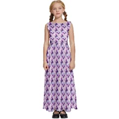 Purple Design Kids  Satin Sleeveless Maxi Dress by designsbymallika