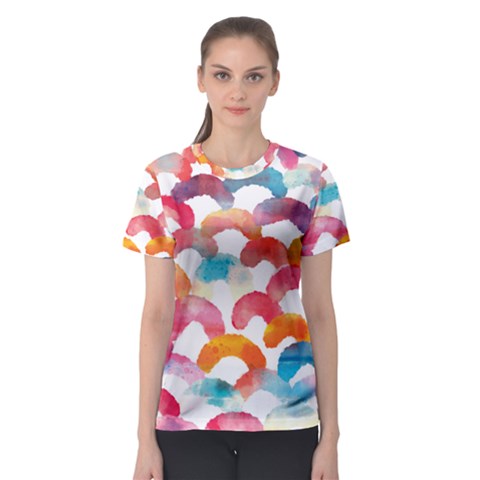 Rainbow Pattern Women s Sport Mesh Tee by designsbymallika