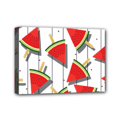 Watermelon Popsicle   Mini Canvas 7  X 5  (stretched) by ConteMonfrey