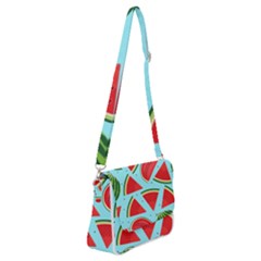 Blue Watermelon Shoulder Bag With Back Zipper