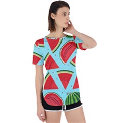 Blue Watermelon Perpetual Short Sleeve T-shirt by ConteMonfrey