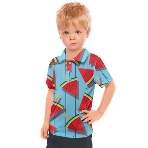 Blue Watermelon Popsicle  Kids  Polo Tee by ConteMonfrey