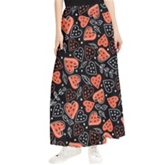 Seamless-vector-pattern-with-watermelons-hearts-mint Maxi Chiffon Skirt by Wegoenart