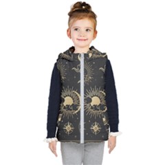 Asian-set-with-clouds-moon-sun-stars-vector-collection-oriental-chinese-japanese-korean-style Kids  Hooded Puffer Vest by Wegoenart