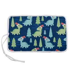 Cute-dinosaurs-animal-seamless-pattern-doodle-dino-winter-theme Pen Storage Case (s)