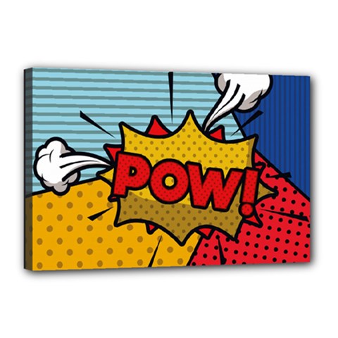 Pow Word Pop Art Style Expression Vector Canvas 18  X 12  (stretched) by Wegoenart