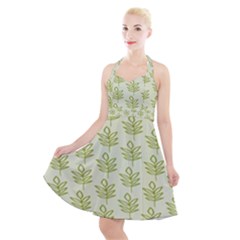 Autumn Leaves Halter Party Swing Dress  by ConteMonfrey