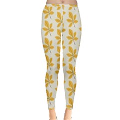 Orange Leaves   Inside Out Leggings