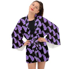 Cute Lavanda Black Long Sleeve Kimono by ConteMonfrey