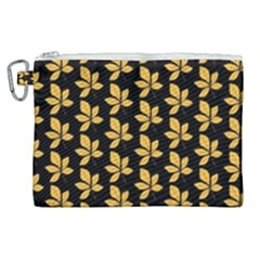 Orange And Black Leaves Canvas Cosmetic Bag (xl) by ConteMonfrey