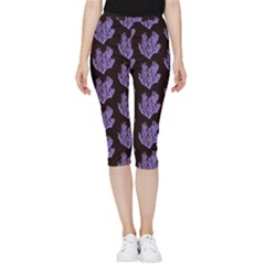 Black Seaweed Inside Out Lightweight Velour Capri Leggings  by ConteMonfrey