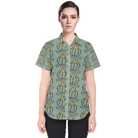 Cactus Green Women s Short Sleeve Shirt by ConteMonfrey