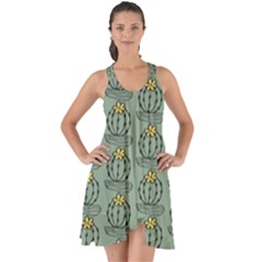 Cactus Green Show Some Back Chiffon Dress by ConteMonfrey