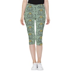 Cactus Green Inside Out Lightweight Velour Capri Leggings  by ConteMonfrey