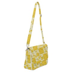 Party Confetti Yellow Squares Shoulder Bag With Back Zipper