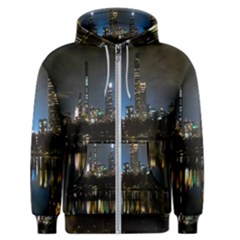 New York Night Central Park Skyscrapers Skyline Men s Zipper Hoodie by Wegoenart