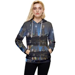 New York Night Central Park Skyscrapers Skyline Women s Lightweight Drawstring Hoodie by Wegoenart