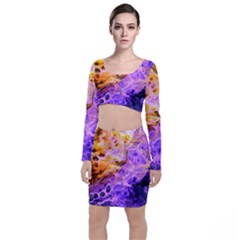 Conceptual Abstract Painting Acrylic Top And Skirt Sets