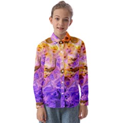 Conceptual Abstract Painting Acrylic Kids  Long Sleeve Shirt by Ravend