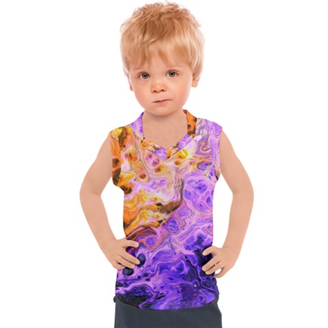 Conceptual Abstract Painting Acrylic Kids  Sport Tank Top by Ravend