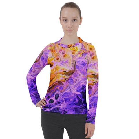 Conceptual Abstract Painting Acrylic Women s Pique Long Sleeve Tee by Ravend