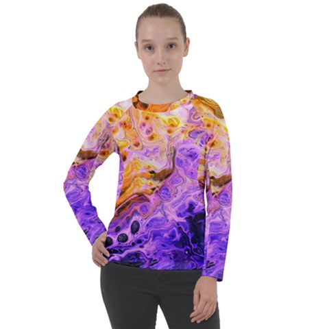 Conceptual Abstract Painting Acrylic Women s Long Sleeve Raglan Tee by Ravend