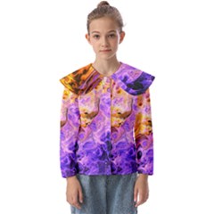 Conceptual Abstract Painting Acrylic Kids  Peter Pan Collar Blouse by Ravend