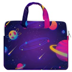 Cartoon Galaxy With Stars Background Macbook Pro 16  Double Pocket Laptop Bag 