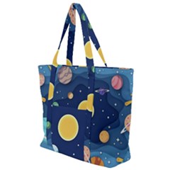 Galaxy Background Zip Up Canvas Bag by danenraven