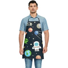 Space And Astronomy Decorative Symbols Seamless Pattern Vector Illustration Kitchen Apron by danenraven