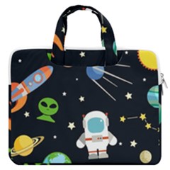 Space And Astronomy Decorative Symbols Seamless Pattern Vector Illustration Macbook Pro 13  Double Pocket Laptop Bag