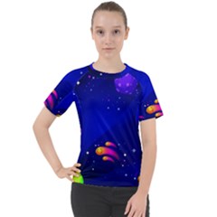 Artistic Space Planet Women s Sport Raglan Tee