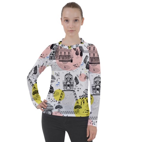 The Park  Pattern Design Women s Pique Long Sleeve Tee by Wegoenart